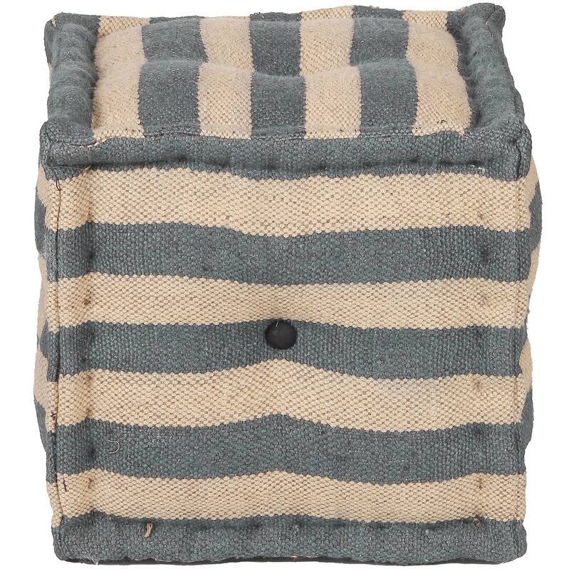HERAT ORIENTAL Handmade Wool and Jute Upholstered Pouf
