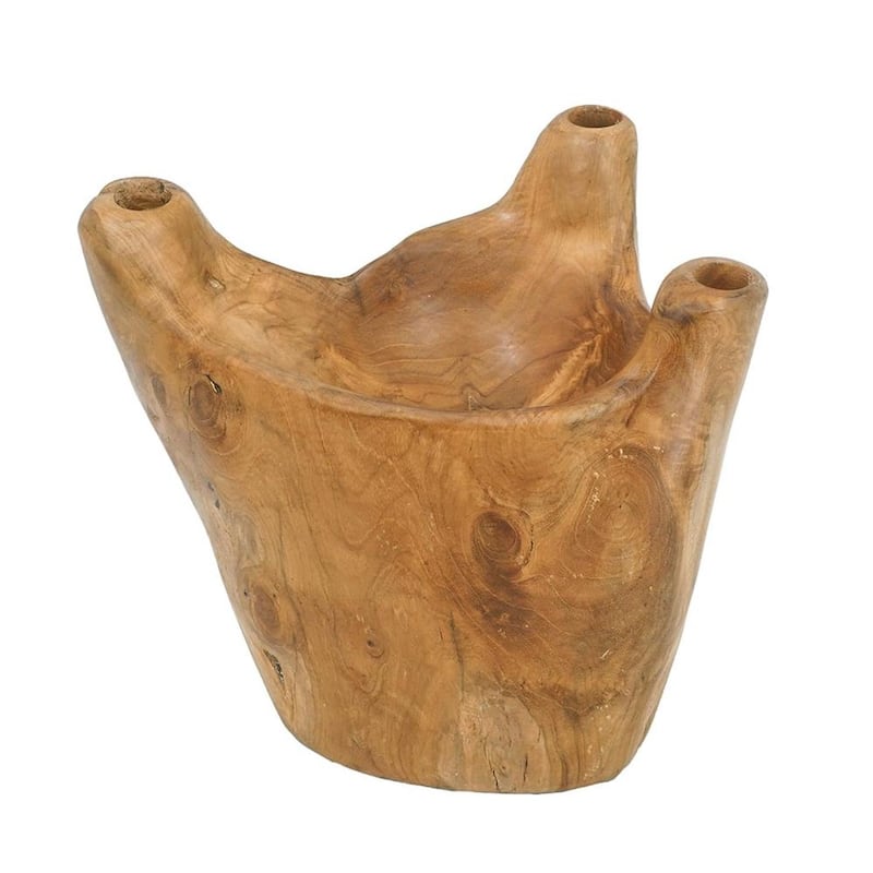 8" Natural Round Solid Wood Table Vase - 10.20