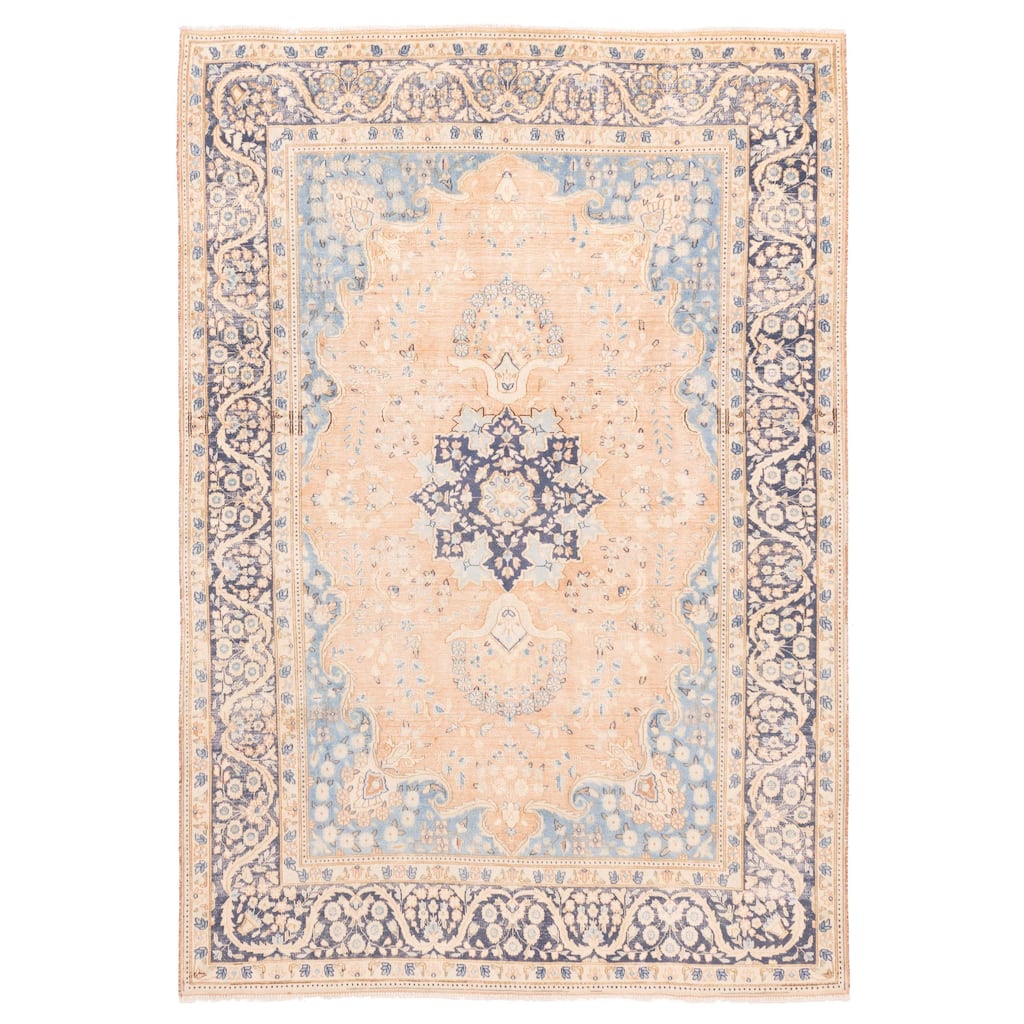 ECARPETGALLERY Hand-knotted Antalya Vintage Copper Wool Rug - 6'8 x 9'6