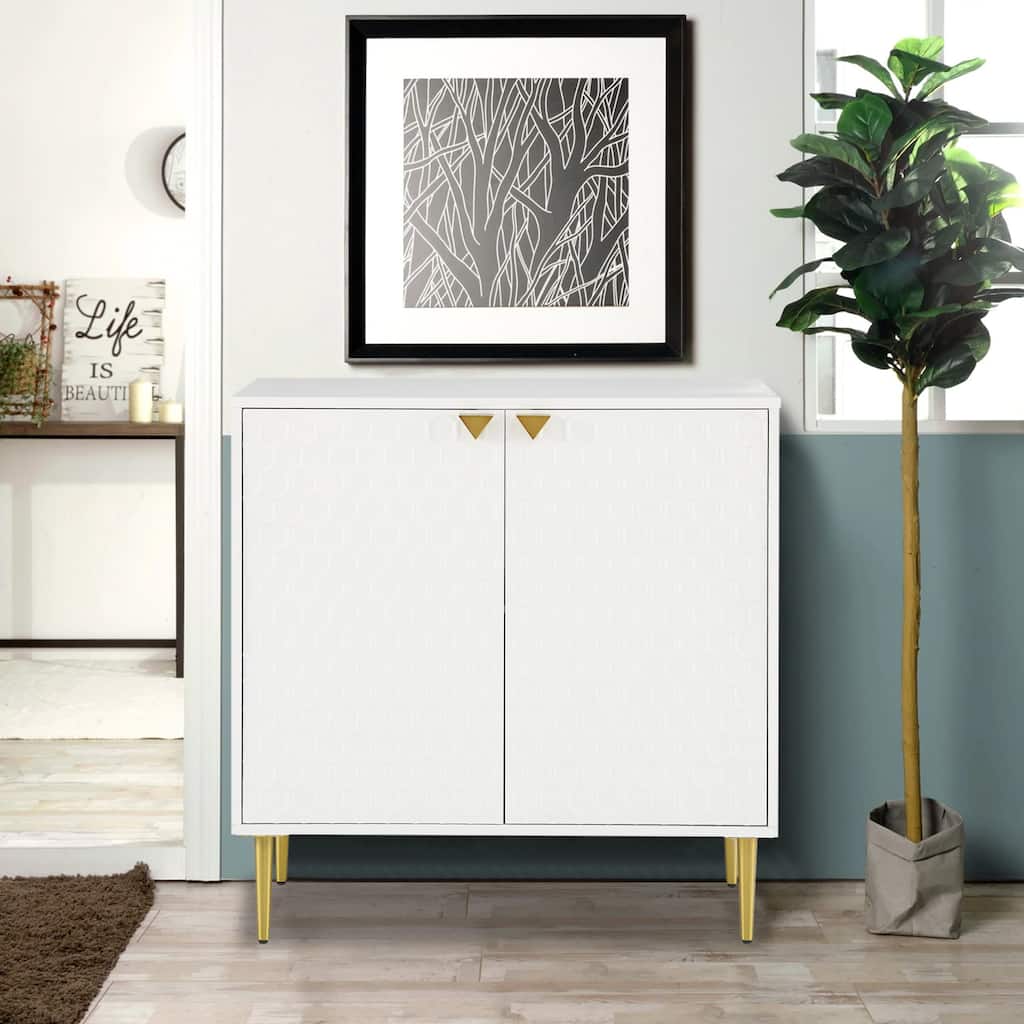 Hexagonal Pattern 2-door Storage Cabinet Buffet Cabinet Sideboard