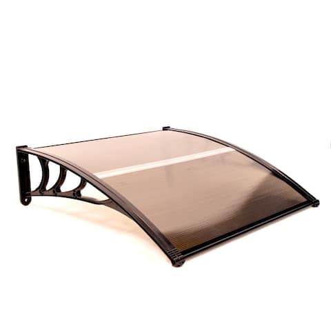 ALEKO Polycarbonate Window Awning Front Door Canopy 40 x 40 Inches Brown