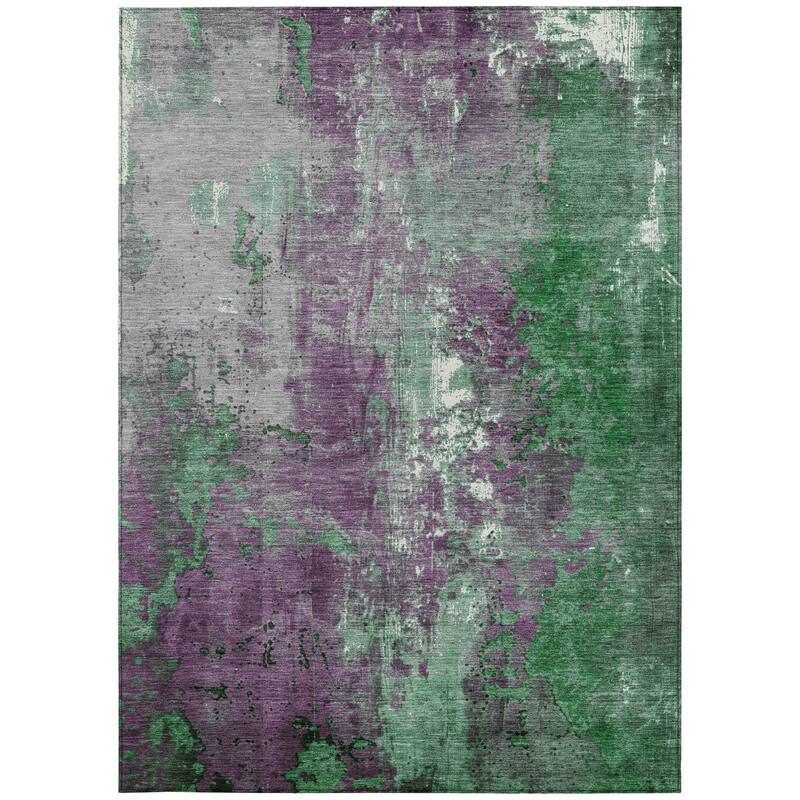 HomeRoots Abstract Transitional Rectangle Outdoor Rug