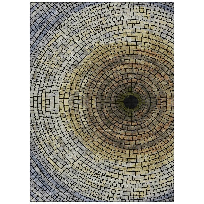 Machine Washable Indoor/ Outdoor Mosaic Rome Chantille Rug