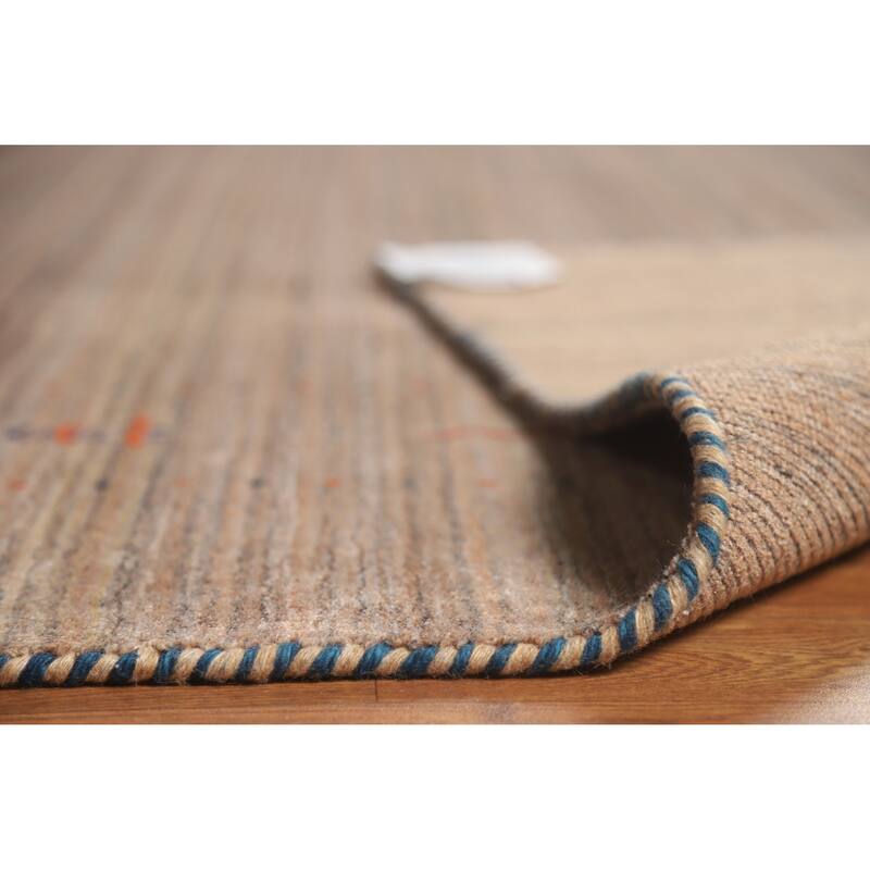 Hand Knotted Oriental 100% Wool Carpet Tribal Tribal Brown Gabbeh Area Rug - 11' 7'' X 9' 0''