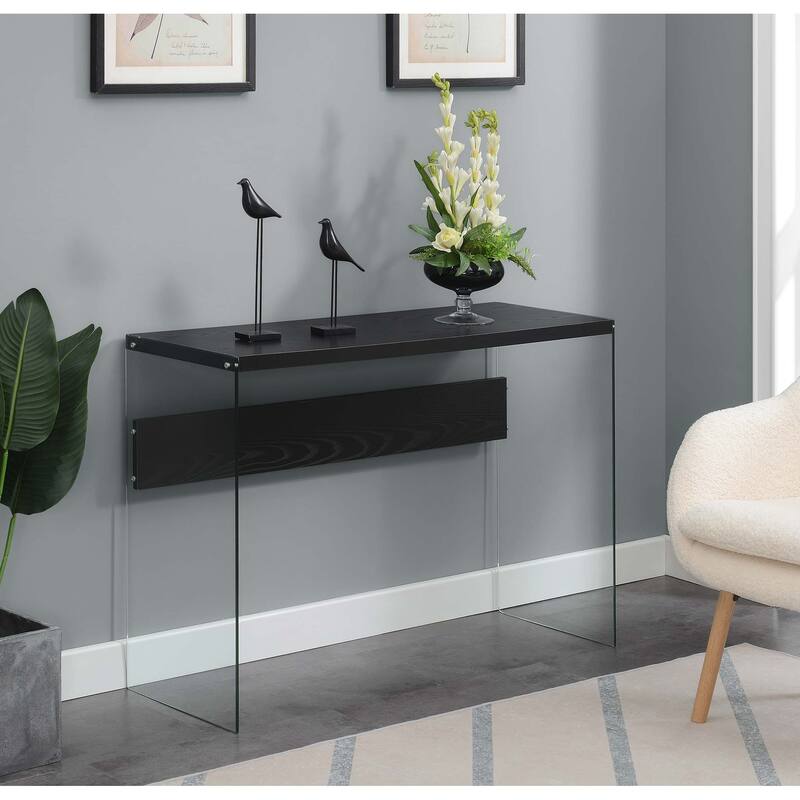Convenience Concepts SoHo Glass Console Table/Desk - Black/Glass