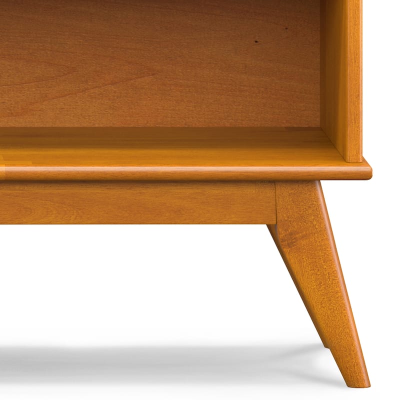 WYNDENHALL Tierney SOLID HARDWOOD 30 x 64 inch Modern Low Bookcase in Teak Brown - 14" d x 64" w x 30" h