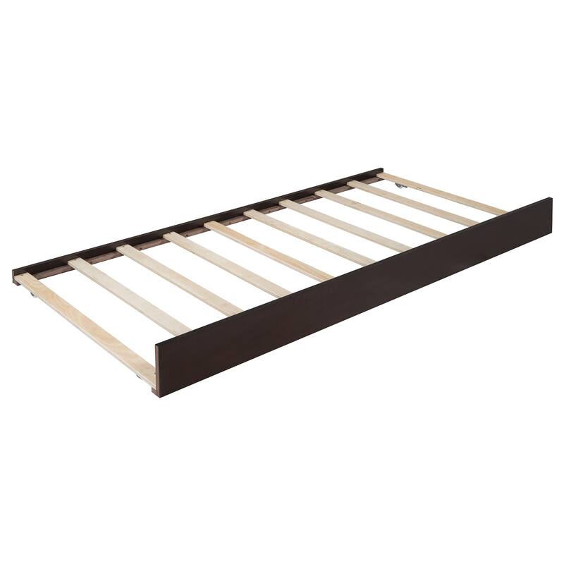 Queen Size Platform Bed with PU Backrest, Trundle Bed & 2 Storage Drawers