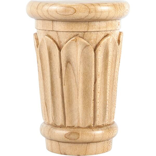 slide 1 of 1, Hardware Resources Capital with Reed Styling, 3-5/8"H x 2-5/8"W x Natural Oak
