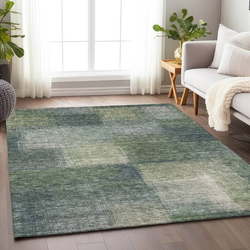 Premium Washable Super Soft Solid Ombre Mayfield Rug - Olive - 8' x 10' - Rectangle