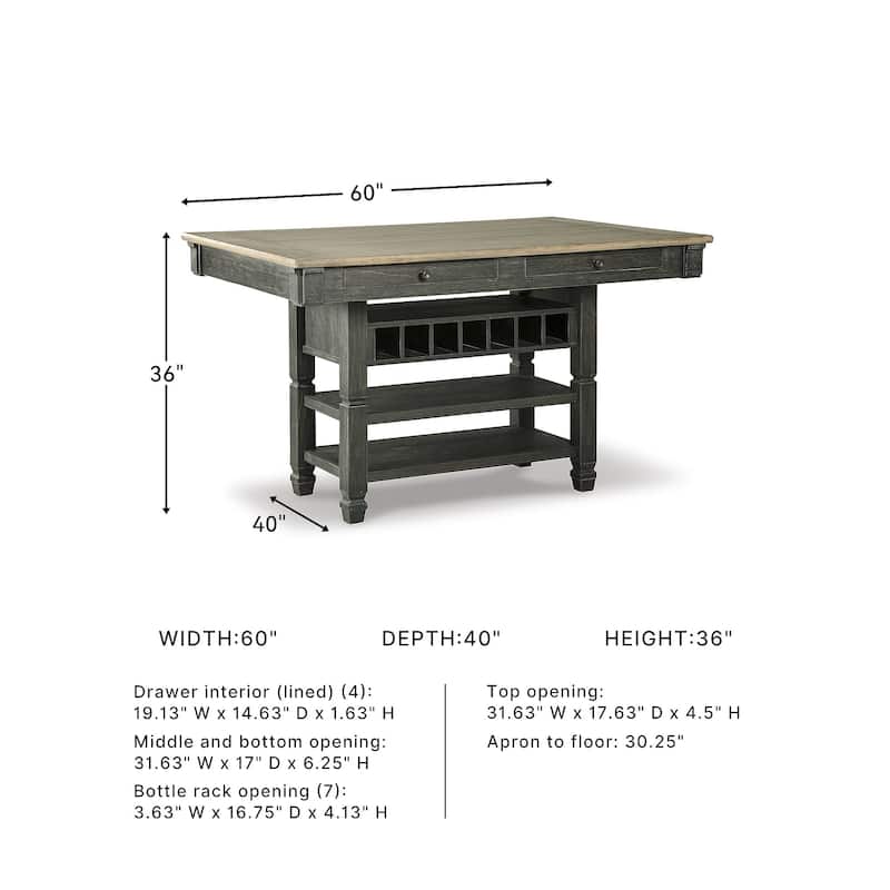 Signature Design by Ashley Tyler Creek Counter Height Dining Room Table - Black/Gray