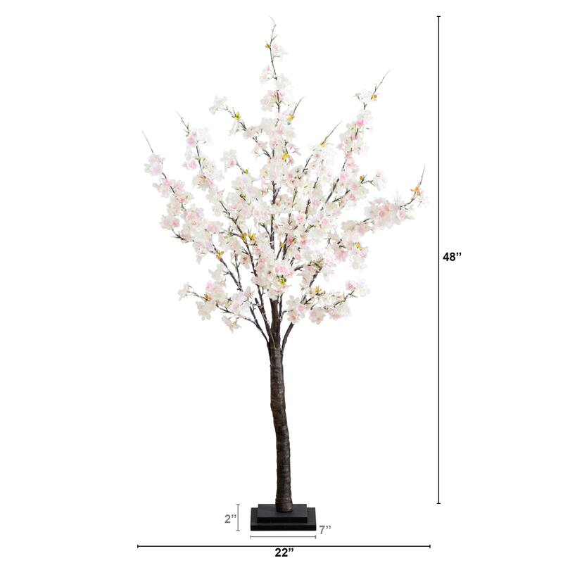Pre-Lit Cherry Blossom Artificial Tree - 4' - Warm White LED Lights