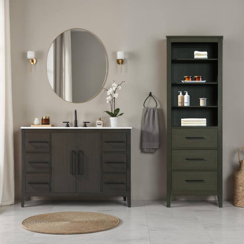 Laura 16-28 Inch Open Shelving Bath Storage Cabinet