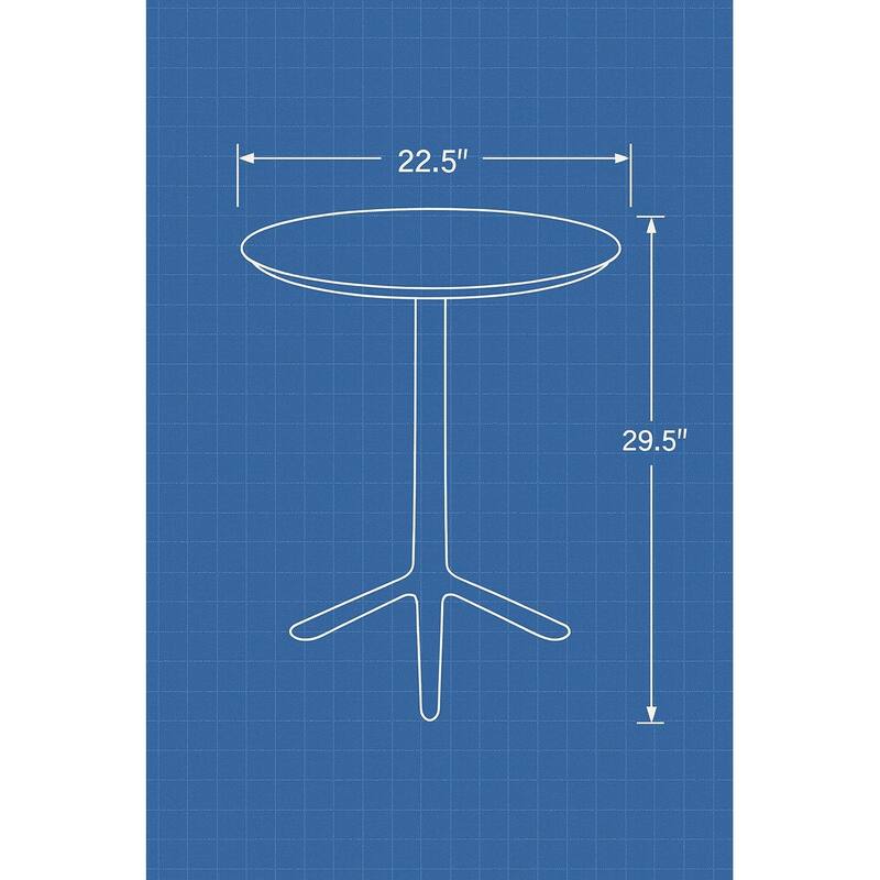 Rimo 3-Piece Contract Grade Outdoor Bistro Set with 2 stackable lounge chairs and 22.5" Dining Table.