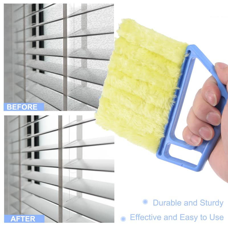 Window Blind Hand-held 7 Finger Shutters Brush Tool with Blue Handle