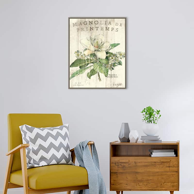 Magnolia de Printemps by Sue Schlabach Framed Canvas Wall Art Print