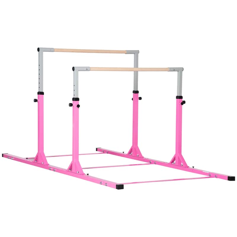 Qaba Double Horizontal Bars, Junior Gymnastic Training Parallel Bars with Double-locking System