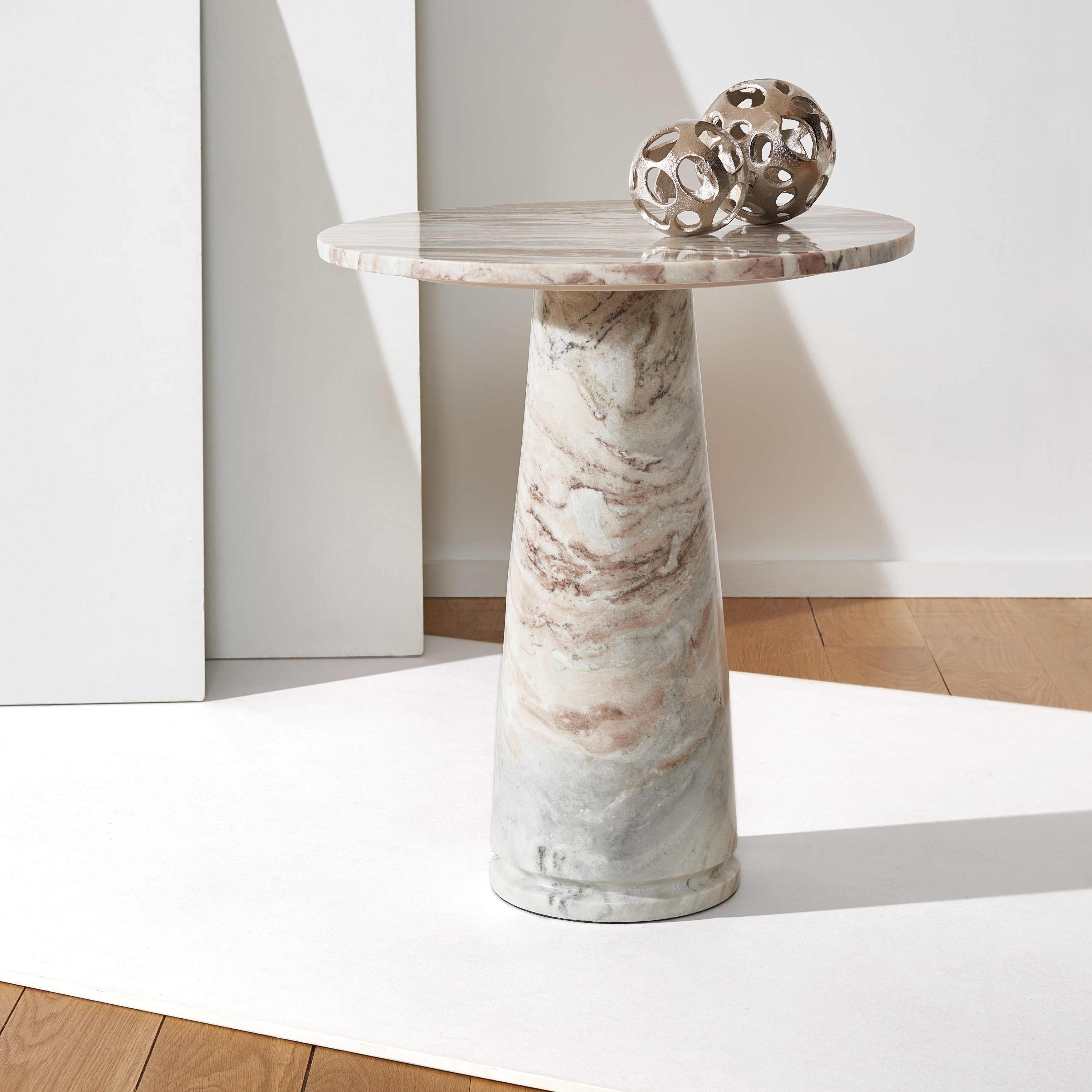 SAFAVIEH Couture Ghicu Glam Marble Accent Table - 21"W x 21"D x 24"H