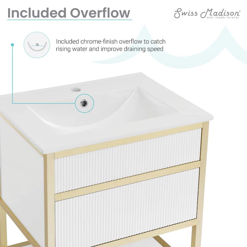 Swiss Madison SM-BV901 Cache 24" Free Standing Single Basin Vanity Set