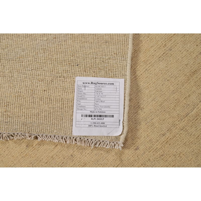 Contemporary Gabbeh Oriental Foyer Rug Hand-Knotted Wool Carpet - 2'7"x 5'10"