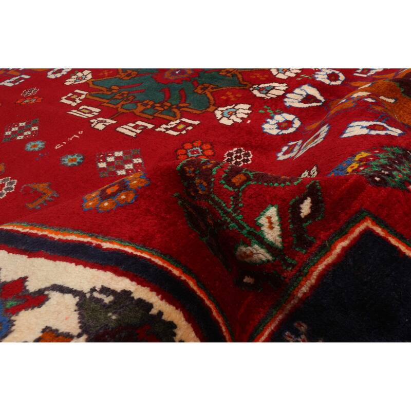 ECARPETGALLERY Hand-knotted Melis Vintage Red Wool Rug - 5'9 x 9'6