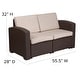 preview thumbnail 4 of 8, Faux Rattan Loveseat with All-Weather Cushions