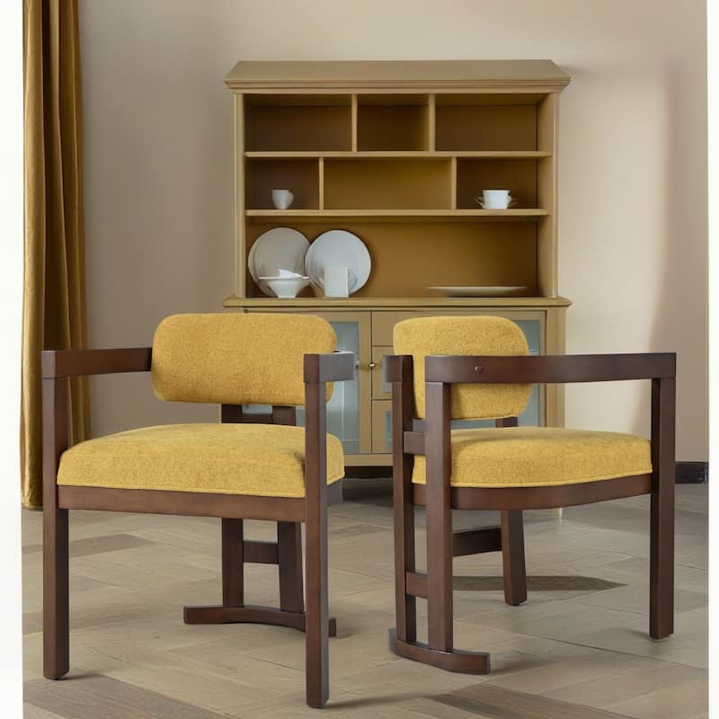Christopher Knight Home - Evelyn Upholstered Rubberwood Dining Chairs for Stylish and Comfortable Dining Spaces (Set of 2)