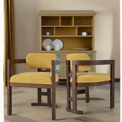 Christopher Knight Home - Evelyn Upholstered Rubberwood Dining Chairs for Stylish and Comfortable Dining Spaces (Set of 2)