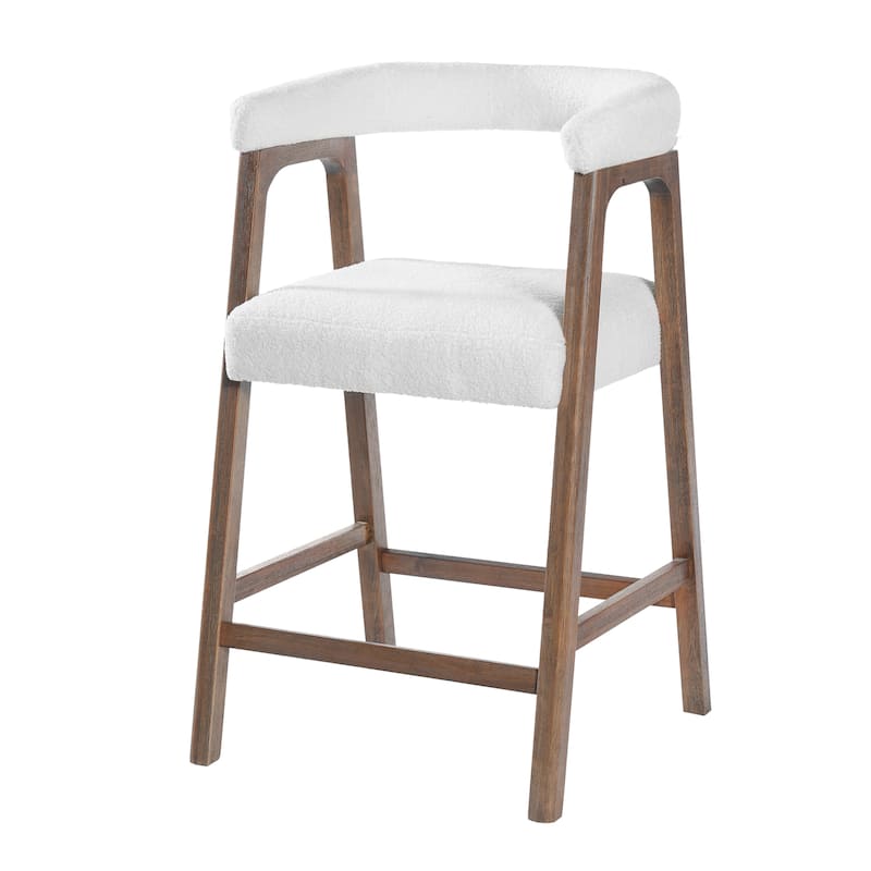 Christopher Knight Home - Modern Upholstered Wooden Counter Stools - 26" Seat Height Bar Stools with Back, Set of 2