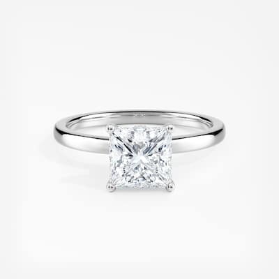 Auriya 14k Gold Lab Grown Princess Ribbon-Halo Diamond Engagement Ring 0.60 to 5.10 ct. tw. (F-G VS)