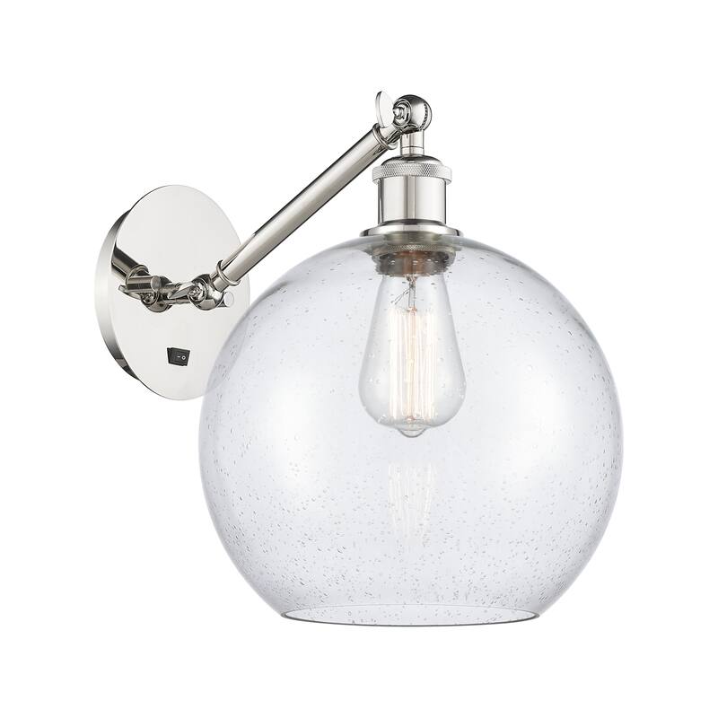 Innovations Lighting Endless Possibilities Ballston - Athens - 1 Light 10" Adjustable Sconce - Arm Adjusts Up and Down - Polished Nickel/Seedy