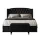 CraftPorch 2 Piece Bedroom Set in Luxurious Velvet Wingback Panel Upholstered Bed - Black - Twin