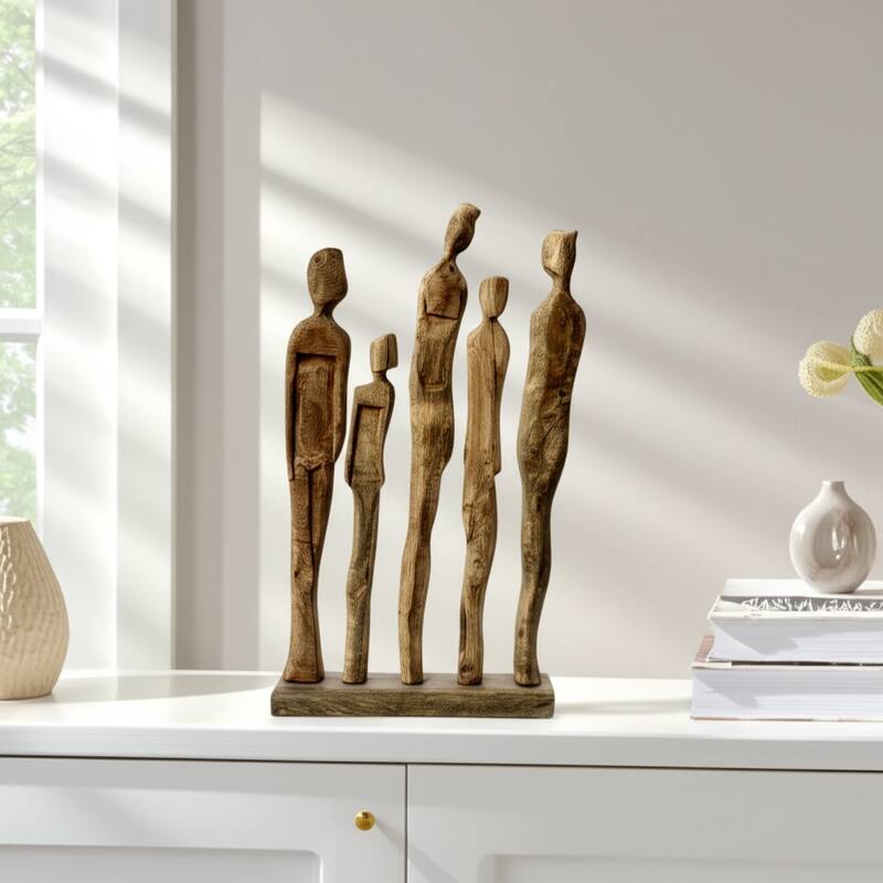 Mango Wood Sculpture Abstract Humanoid for Home Decor - 25" Brown - 14.5" x 4" x 25"