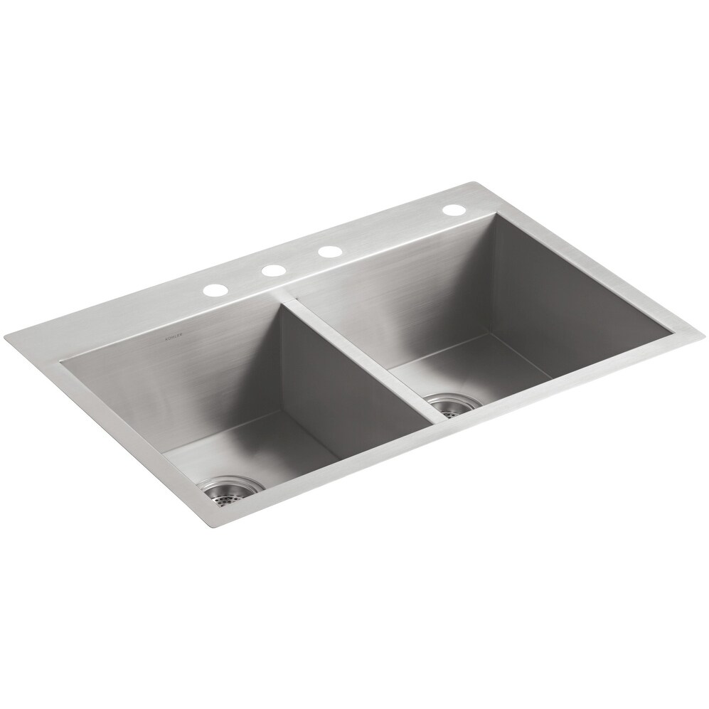 Shop Kohler K 3820 4 Vault 33 Double Basin Top Mount Under Mount