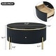 preview thumbnail 6 of 25, Modern Marble Round Coffee Table with 2 large Drawers Storage