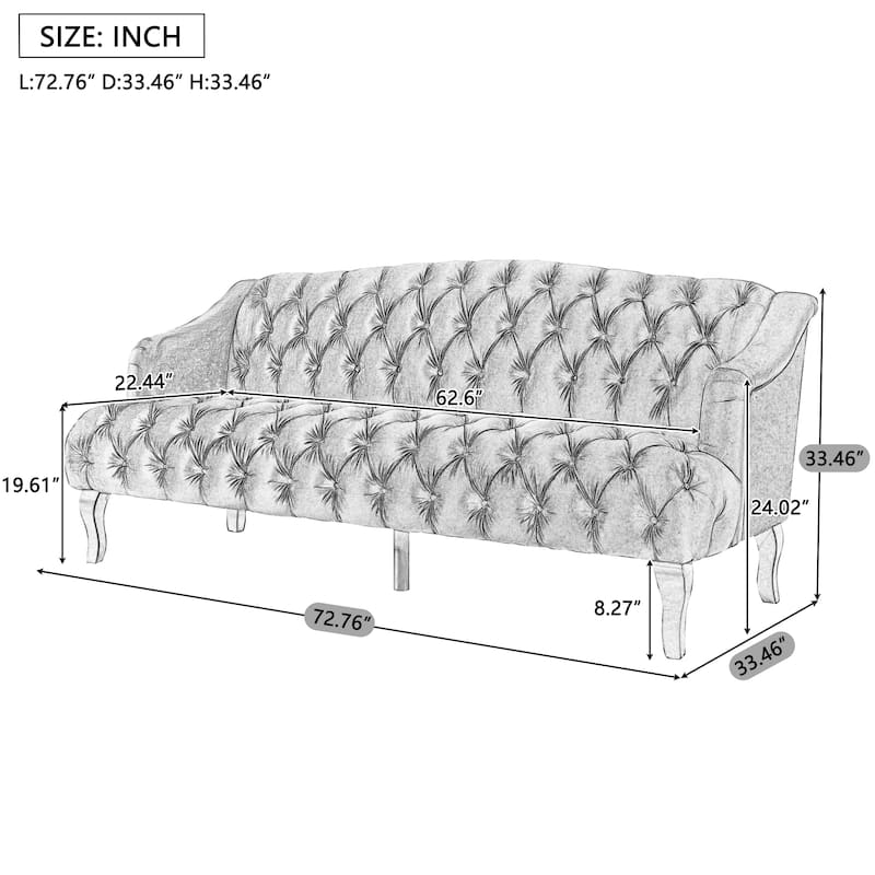 Adelia Modern Glam Tufted Velvet Sofa by Christopher Knight Home