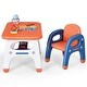 preview thumbnail 13 of 25, Kids Activity Table and Chair Set with Montessori Toys for Preschool and Kindergarten - 31" x 19.5" x 19.5" Orange