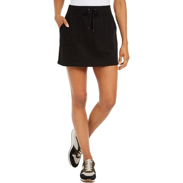 Ideology Women's Drawstring Wasit Fitness Skort Black Size Extra Small - X-Small