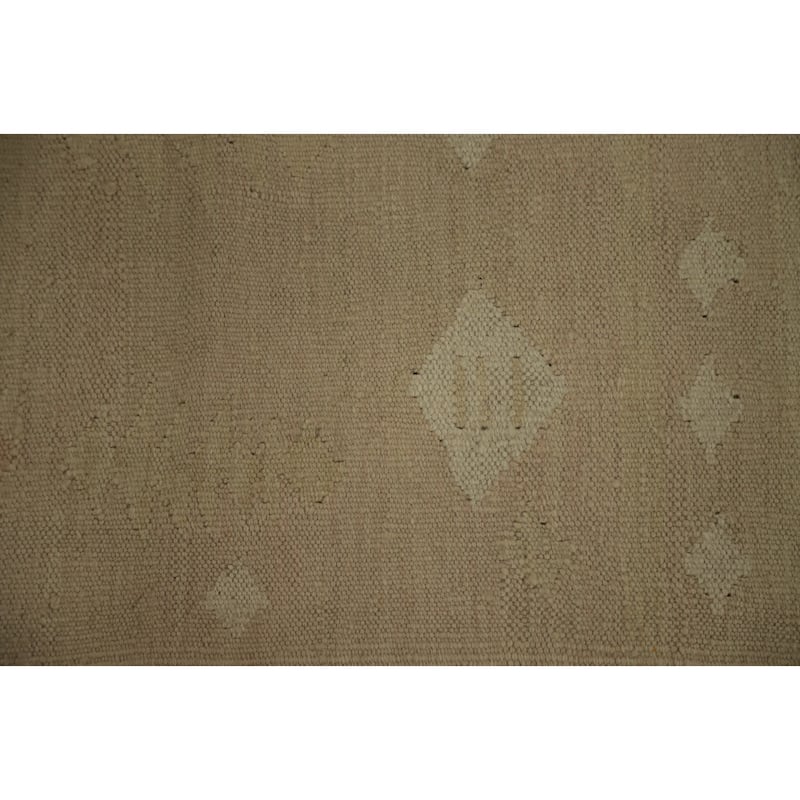 Hand Woven Oriental 100% Wool Carpet Southwestern Tribal Beige & Ivories Kilim Area Rug - 6' 2'' X 4' 2''