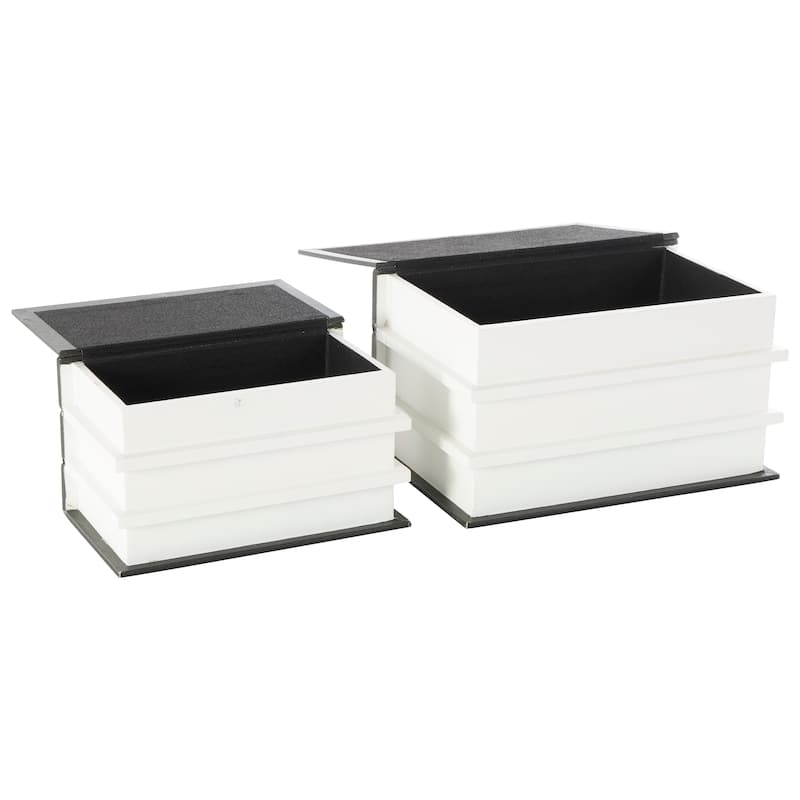 Black or White Canvas Box with White or Gold Explore, Dream, Discover Text (Set of 2)