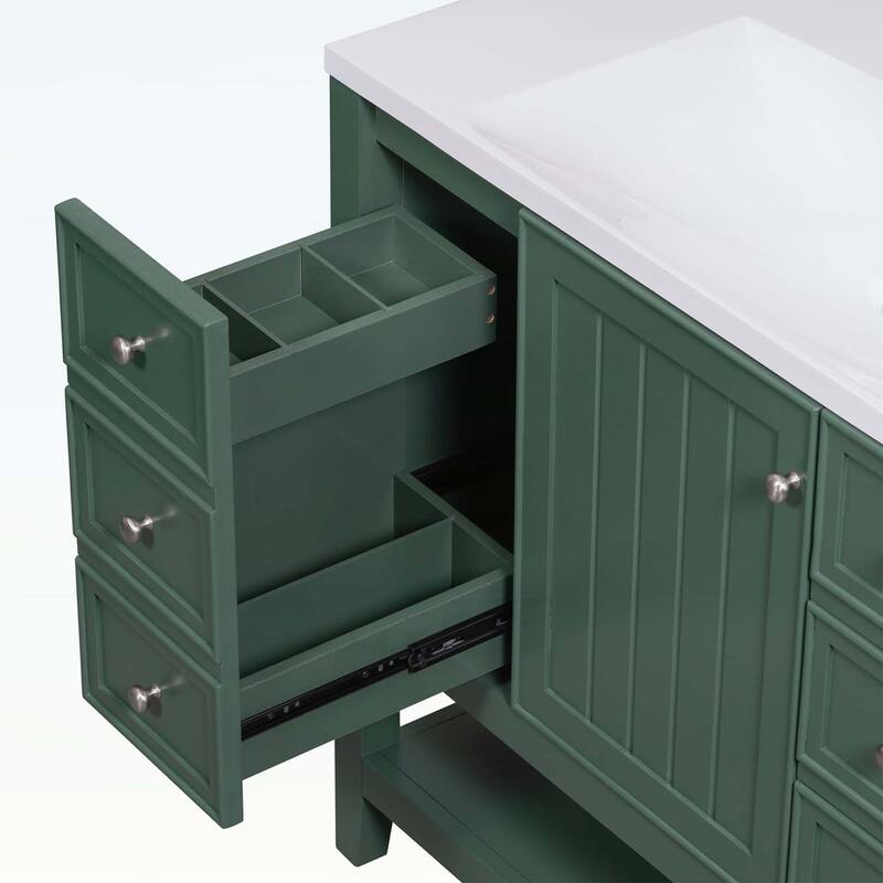 Bathroom Vanity with Sink,Cabinet,and Drawers,Open Shelf