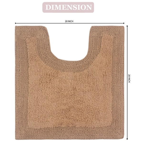 dimension image slide 8 of 50, Home Weavers Luxury Collection 100% Cotton Reversible Bathroom Washable Rug Soft and Absorbent bath Rug Non Slip