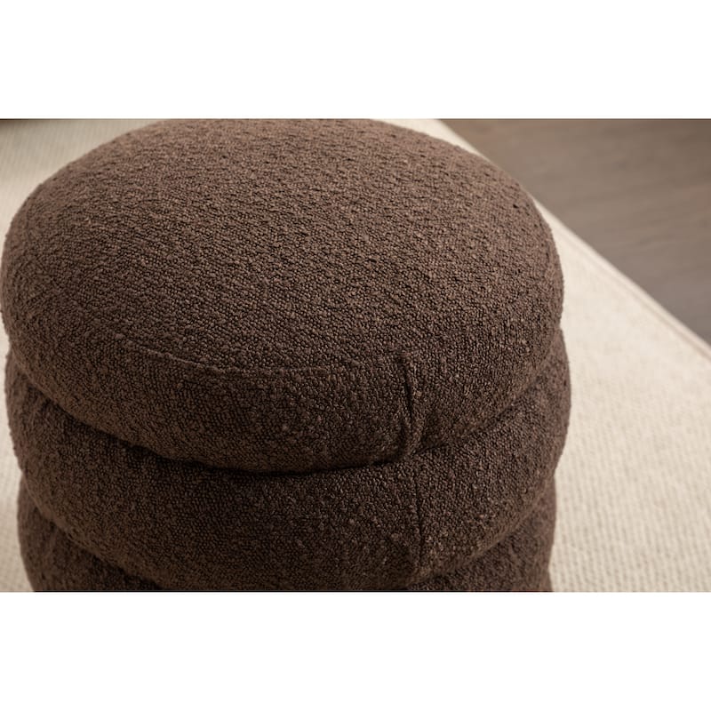 Soft Velvet Round Ottoman Footrest Stool
