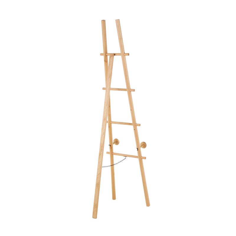 Wood Tall Adjustable 3 Tier Easel with Chain Support - Light Brown - Roche River Decor