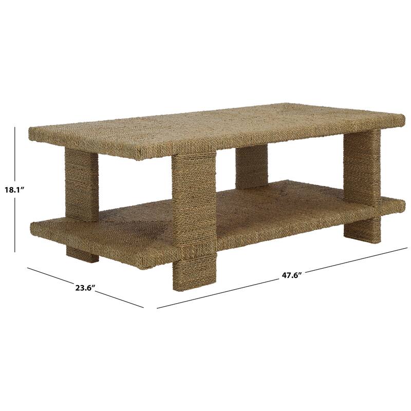SAFAVIEH Couture Malta Seagrass Coffee Table - 48"W x 24"D x 18"H