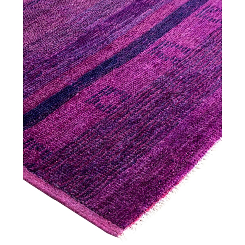 Overdyed One-of-a-Kind Hand-Knotted Area Rug - Purple - 3' 9" x 6' 1"