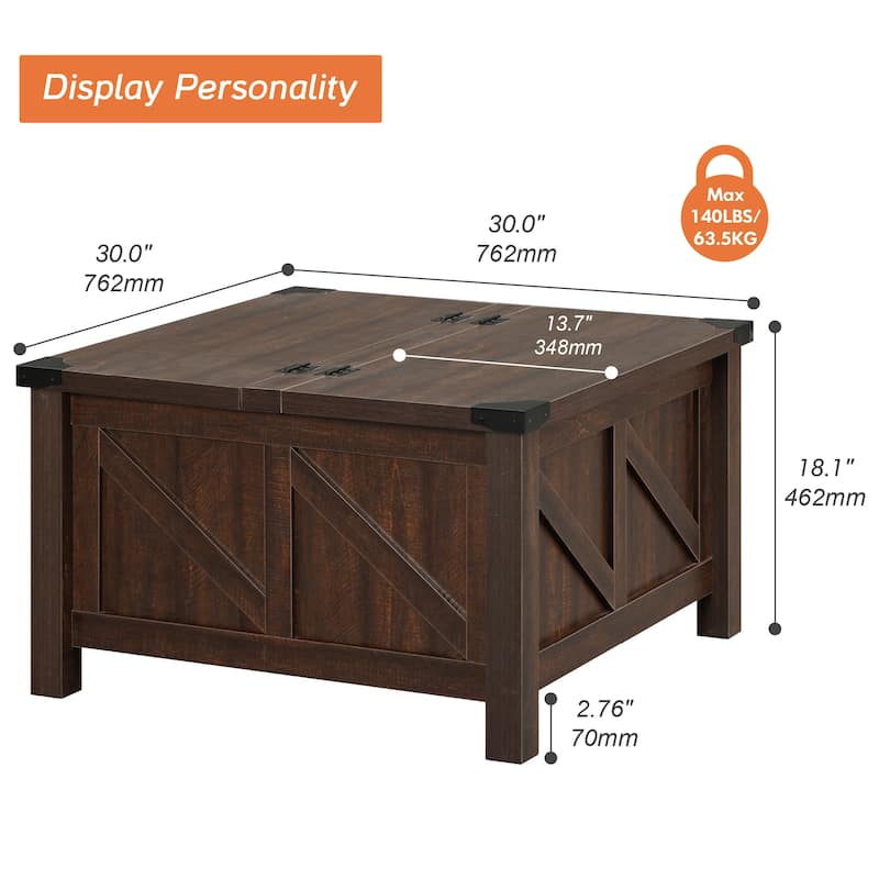 WAMPAT Modern Farmhouse Coffee Table
