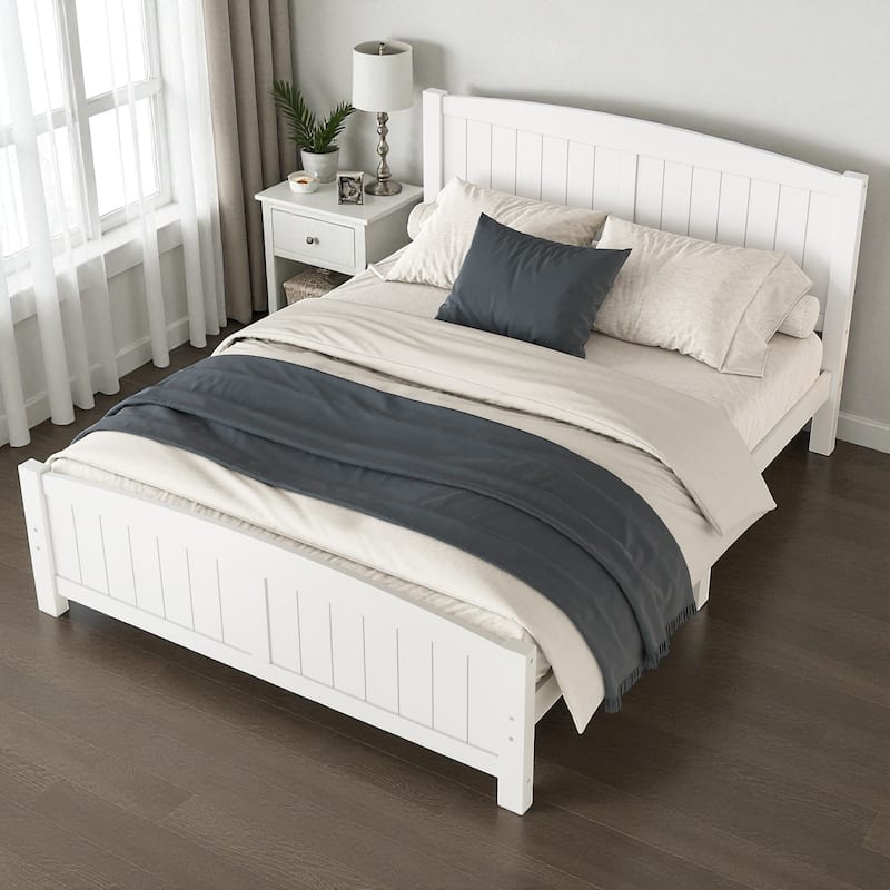 Solid Wood Platform Bed Frame with Support Slats, Strong Structure, No Box Spring Needed Modern Bedroom Furniture