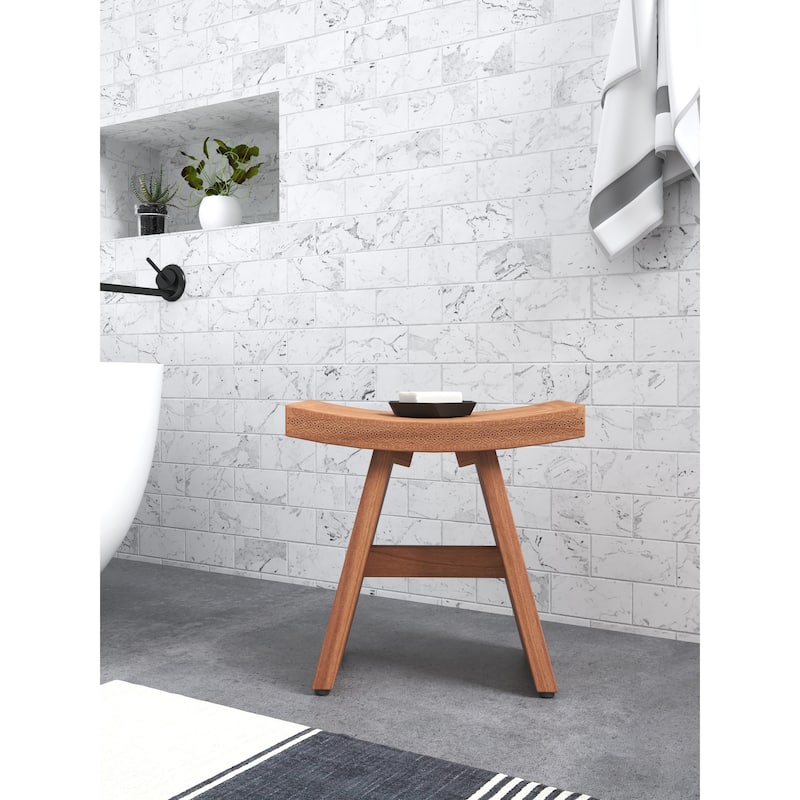 18" Asia Artisan Teak Shower Bench