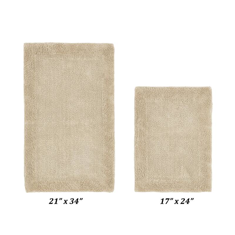 Better Trends Bath Rugs Set 100% Cotton Tufted Soft Water Absorbent Bathroom Rug for Shower, Sink Bath Mats Edge Collection