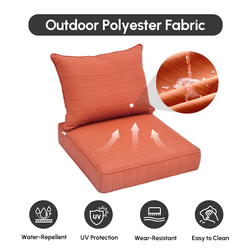 XIZZI Outdoor Seat Back Cushion Set Plush Comfort for Patio Furniture